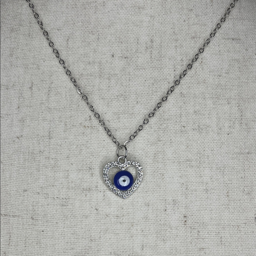 Evil Eye Heart Necklace